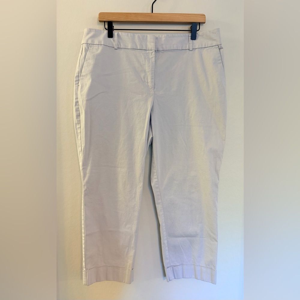 Ann Taylor Light Gray Cropped Pants - Size 14